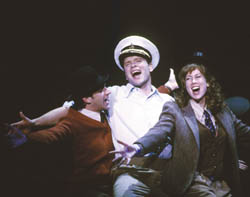 Raul Esparza, Michael Hayden, and Miriam Shor are the three friends in the 2002 Kennedy Center Sondheim Celebration cast