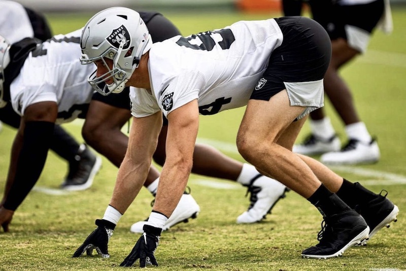 Las Vegas Raiders defensive end Carl Nassib (94) during training