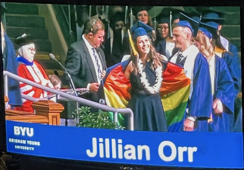 Bisexual BYU Graduate Flashes Rainbow Gown At Graduation